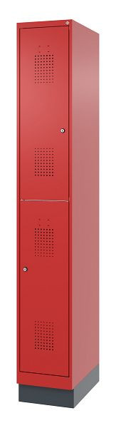 C+P Doppelstöckiger Feuerwehrspind, Modell FLEXO, H1950B300T500 mm, Feuerrot, Sockel, 0493015-10LR S10008