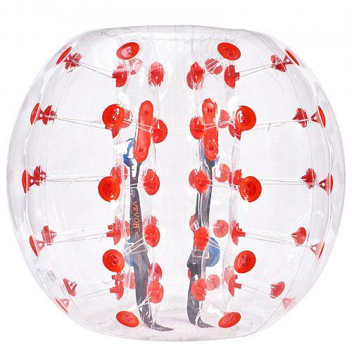 VEVOR Aufblasbarer Bump Ball Bumper Stoßball 1,2 m x 1,03 m, Transparent + Rote Punkte Aufblasbar Bumper Ball, QSNKCQPPQZJ4JM7NZV0