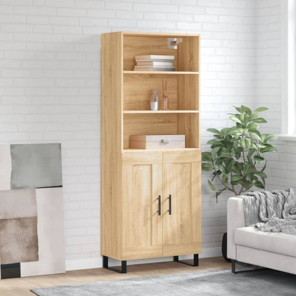 vidaXL Highboard Sonoma-Eiche 69,5x34x180 cm Holzwerkstoff, 3189984