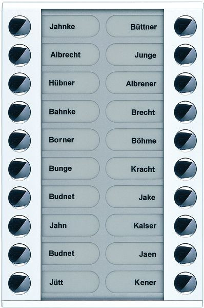 TCS Klingeltastenerweiterung für Audio Außenstation Serie PES/AVE 20 Klingeltasten (rechts-/linksbündig), AP weiß, PET20-WS/04