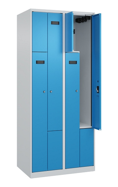 C+P Z-Spind Evolo PLUS, 4 Fächer, 1850x800x500mm, 7035/5012, Zylinderschloss, 049003-224 S10034