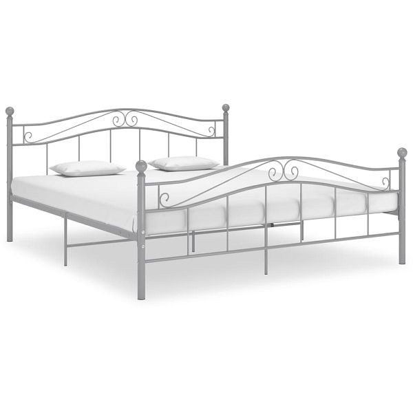 vidaXL Bett Grau Metall 160x200 cm, 325002