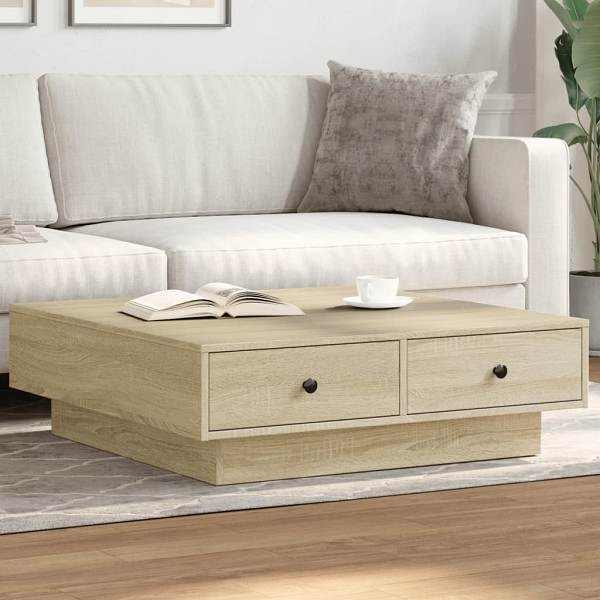 vidaXL Couchtisch Sonoma-Eiche 90x90x28 cm Holzwerkstoff, 848089