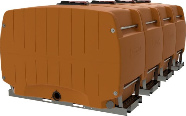 Cemo Modulfass 8000 l orange mit Grundrahmen Verkettung 4 x 2000 l-Modul, 12148