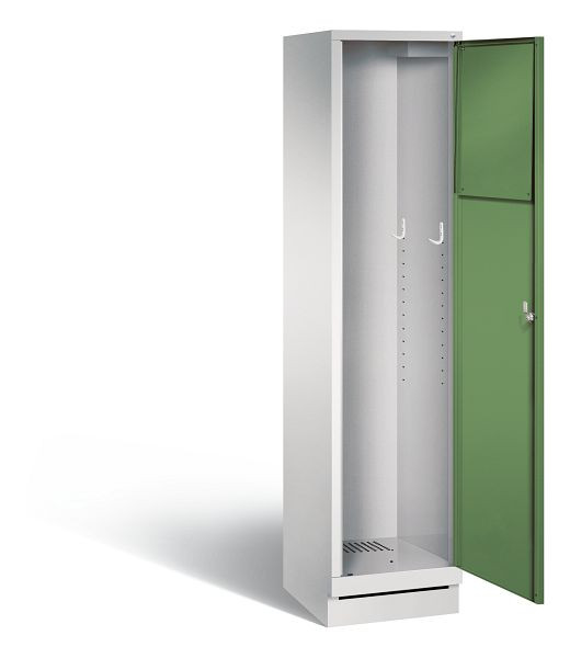 C+P Wäsche-Sammelschrank Evolo, 1 Abteil, H1800xB420xT500 mm, Grau/Resedagrün, 48170-210 S10114