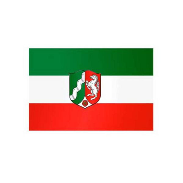 Stein HGS Landesflagge Nordrhein-Westfalen, 200 x 335 cm (Querformat), mit Seil und Schlaufe, FlagTop 160 g/m², für Fahnenmasten ab 8 m, ohne Hohlsaum, 26471
