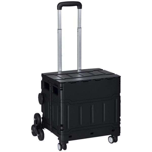 HOMCOM Einkaufswagen Einkaufstrolley, Treppensteiger, klappbar, Teleskopgriff, bis max. 65 Kilo belastbar, 923-053V00BK