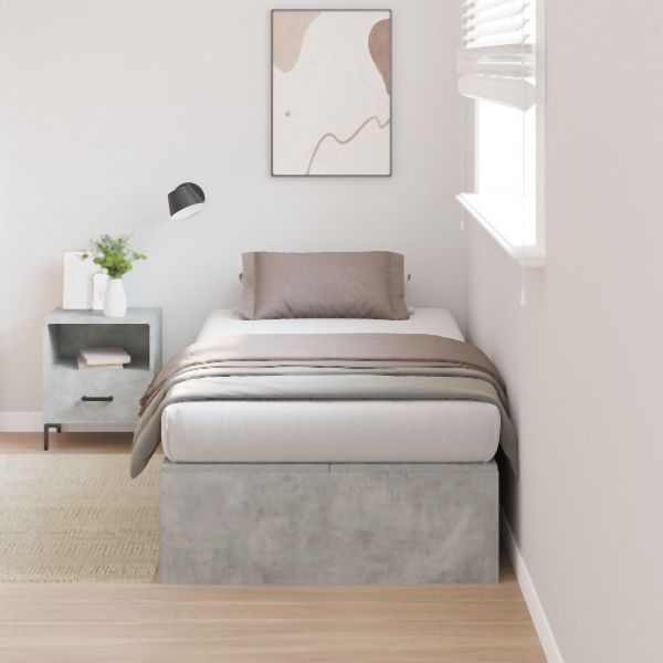 vidaXL Stauraumbett Beton Grau 100x200 cm Abmessung, 3335352