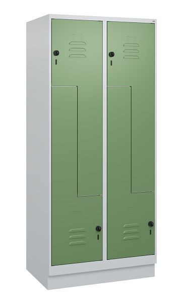 C+P Z-Spind Classic PLUS, Sockel, 4 Abteile, 1800x800x500mm, 7035/6011, Drehriegel, 0800237-224 S10006