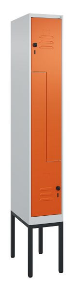 C+P Z-Spind Classic PLUS, Gestell, 2 Abteile, 2120x300x500mm, 7035/2004, Drehriegel, 0800337-102 S10030