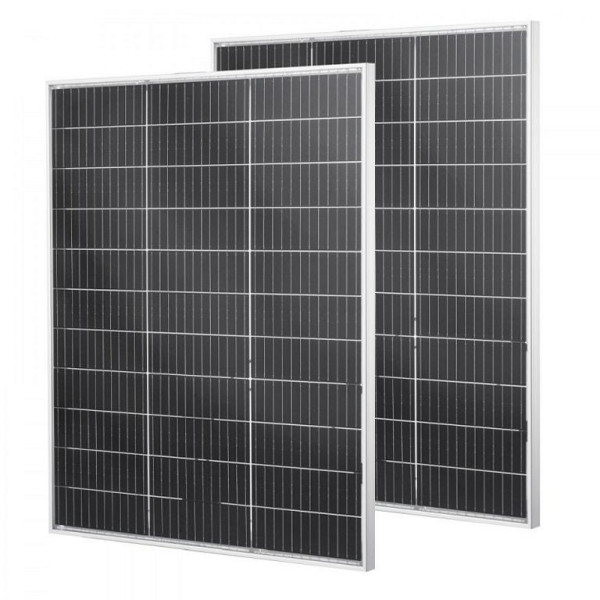 VEVOR Bifaziales Solarpanel 100 W 2er-Pack, 23% Hocheffizientes N-Typ Monokristallin mit MC4, Alu-Rahmen, IP67, für Auto/Boot/RV, GDSTYNB2100WISY7U001V2