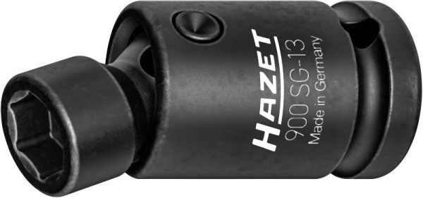 Hazet Schlag-, Maschinenschrauber Gelenk-Steckschlüsseleinsatz, 1/2 Zoll (12,5 mm) Vierkant, Außen Sechskant-Tractionsprofil, SW 13 mm, 900SG-13