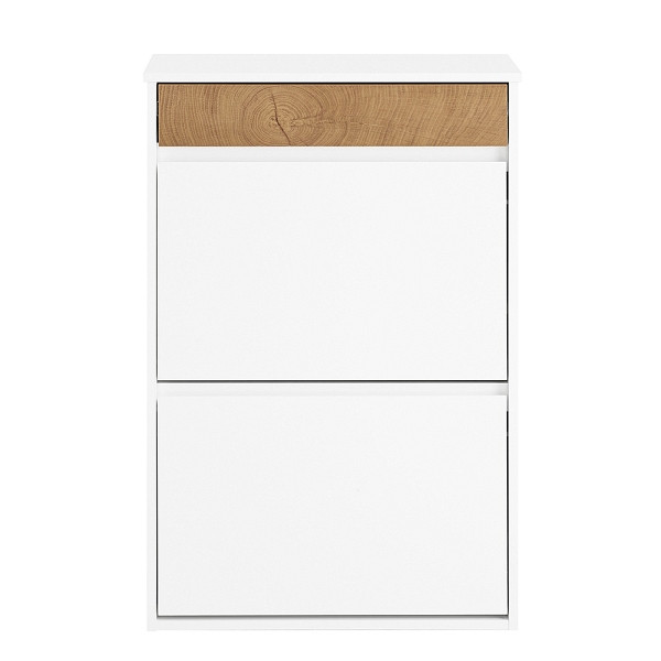 SoBuy Schuhschrank mit 2 Türen Weiß 61x25x91 cm, Funktional, FSR205-WN