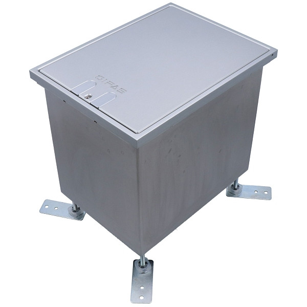 GIFAS Bodensteckdose Typ FONTO 9301, Innen-/Aussenbereich, 1x CEE 32/5, IP67 (geschlossen), Aluminium, mit Kabelauslass, 860860