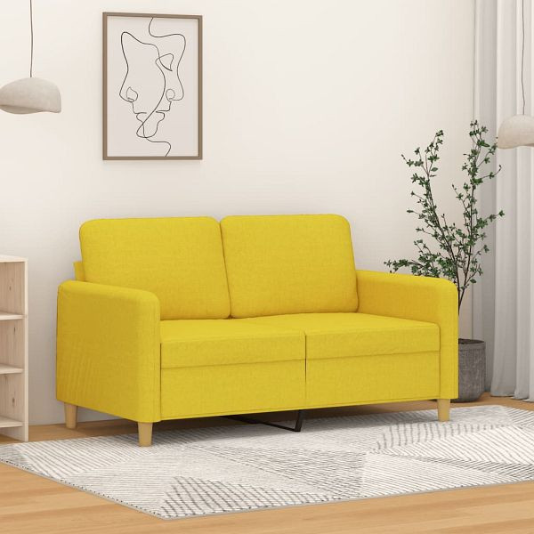vidaXL 2-Sitzer-Sofa Hellgelb 120 cm Stoff, 359475, 8721012142015