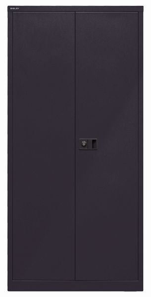 Bisley Flügeltürenschrank Universal, 4 Fachböden, 5 OH, schwarz, E782A04633