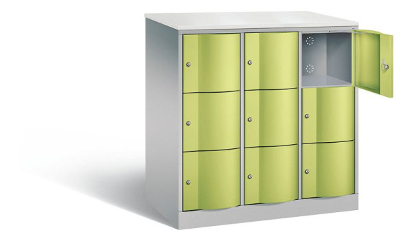 C+P XL-Schließfachschrank Resisto, H1255xB1148xT640mm, Farbe: Weißaluminium / Viridingrün, 8573-373 S10160