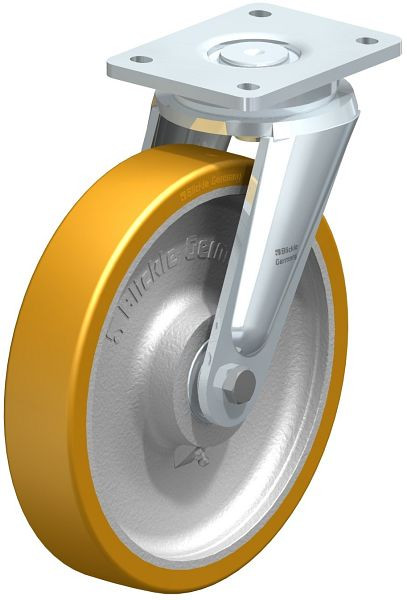 Blickle LO-GTH 251K Stahlgeschweißte Schwerlast-Lenkrolle, Blickle Extrathane®, Hellbraun, 607275