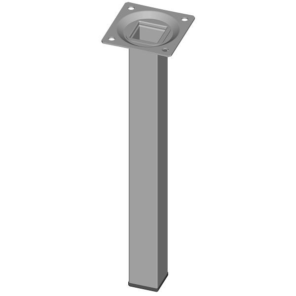 Element System STAHLROHRFUSS, LOSE, 25X25, M10, 250 mm, WEISS ALU, VE: 4 STÜCK, 11101-00129