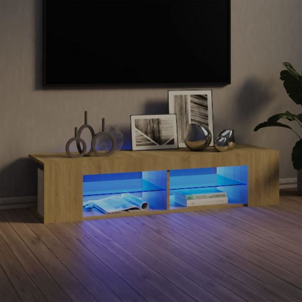 vidaXL TV-Schrank mit LED-Leuchten Sonoma-Eiche 135x39x30 cm, 804232