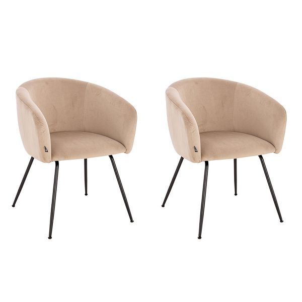 HOME DELUXE Esszimmerstuhl ARIA Samt Beige - Stückzahl: 2, 55968