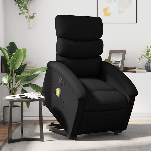 vidaXL Massagesessel mit Aufstehhilfe Elektrisch Schwarz Kunstleder, 3204061
