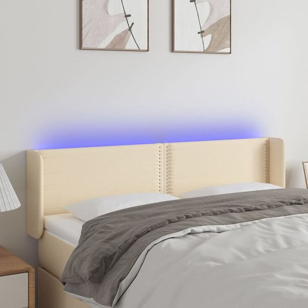 vidaXL LED Kopfteil Creme 147x16x78/88 cm Stoff, 3123099