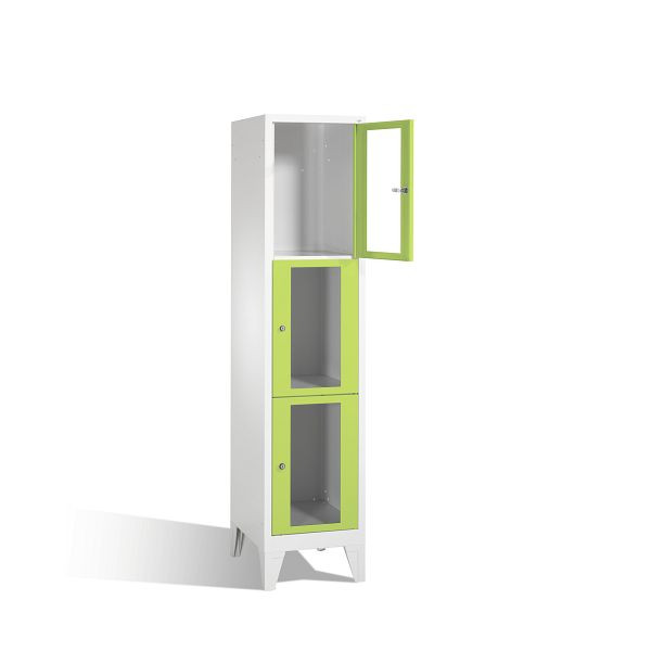 C+P Schließfachschrank Classic, H1850xB420xT500mm, Farbe: Lichtgrau / Viridingrün, 8010A123 S10008