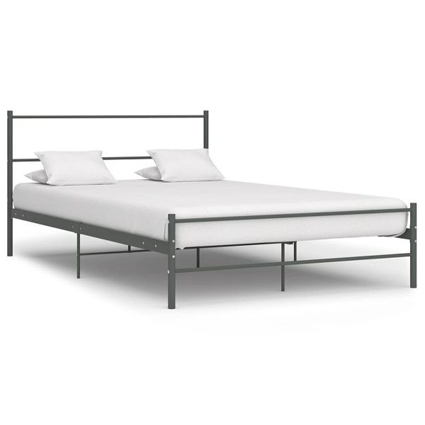 vidaXL Bettgestell Grau Metall 120x200 cm, 284686