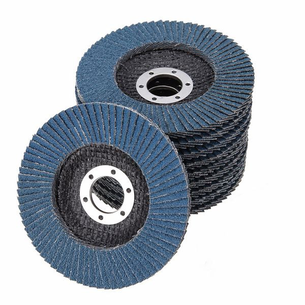 VaGo-Tools Fächerschleifscheiben 115mm flach Körnung 60 Blau Lamellenscheiben, VE: 5 Stück, ZO-27-115-60-5_av