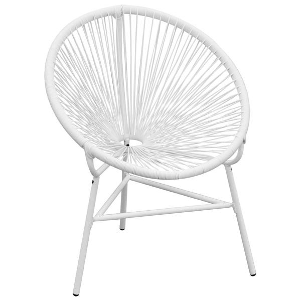 vidaXL Garten-Mondstuhl Poly Rattan Weiß, 42072