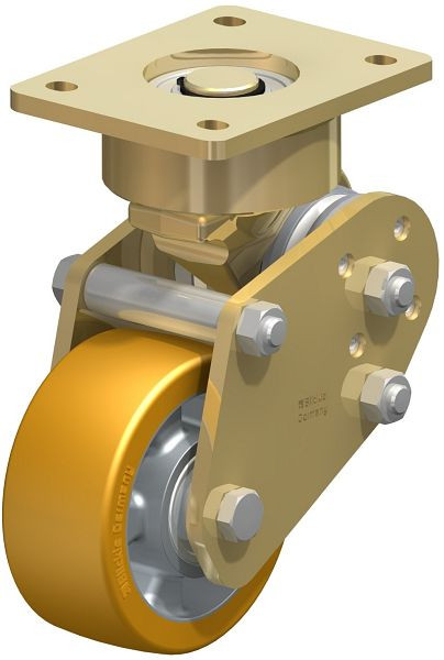 Blickle LPFE-ALTH 127K Schwerlast-Lenkrolle mit Polyurethan-Drehfedern, Blickle Extrathane®, Hellbraun, 754955