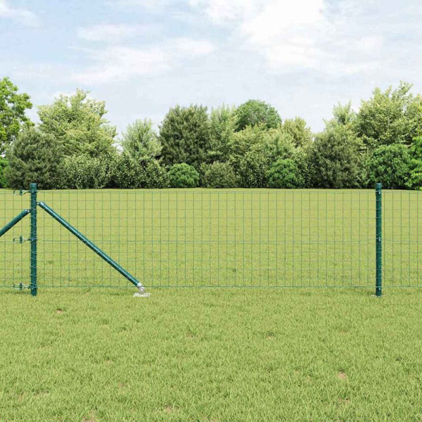 vidaXL Zaun mit Pfosten Grün 0.8 x 10 m Stahl, 3350538