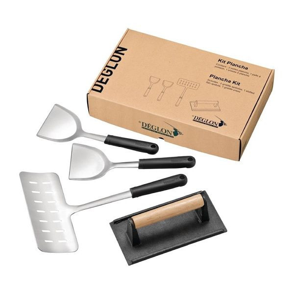 Deglon Sabatier Planchaset, 4-teiliges Set, Edelstahl und Gusseisen, CR050