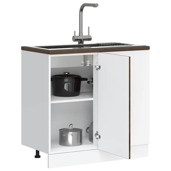 vidaXL Spülenunterschrank Räuchereiche Holzwerkstoff, 854293
