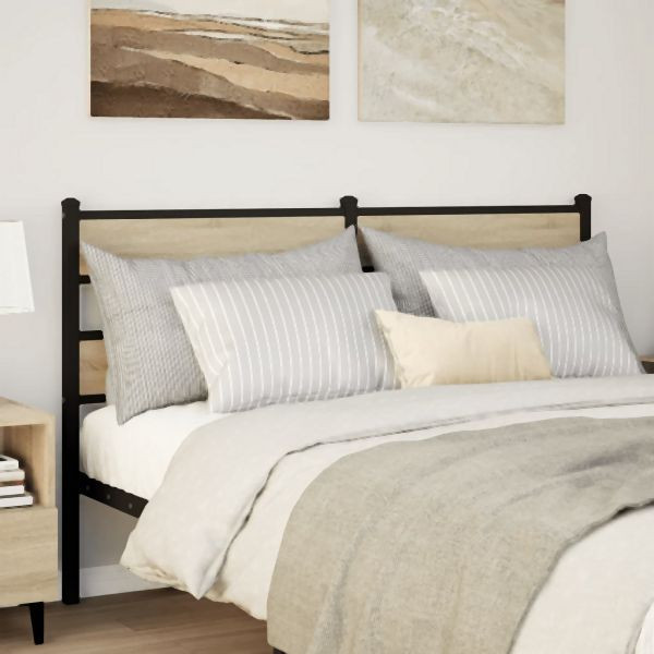 vidaXL Kopfteil Sonoma-Eiche 150 cm Eisen und Holzwerkstoff, 4017136