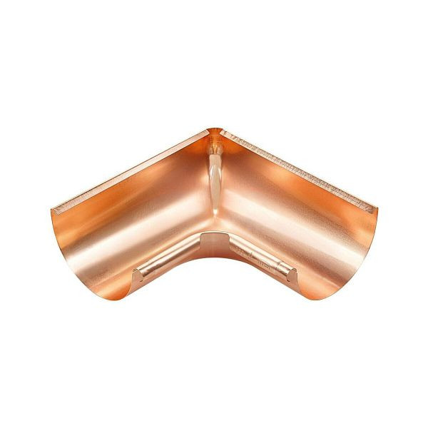 Grömo Kupfer-Rinnenwinkel 90G, 333mm, mit Schlitz, Inneneck, halbrund. 60308, 106450
