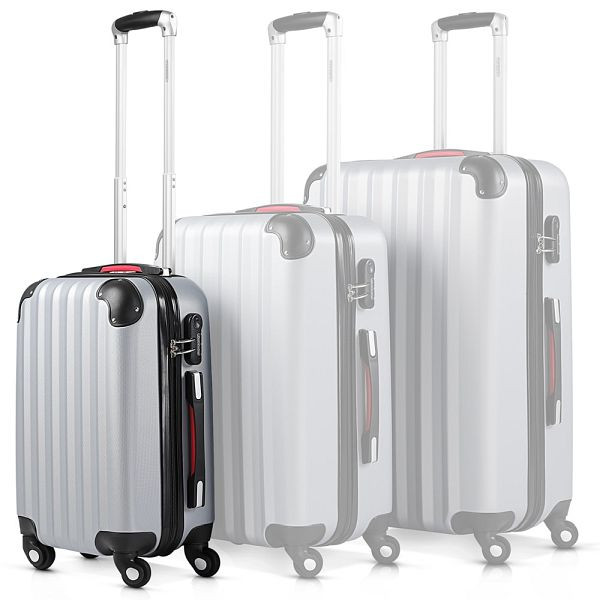 monzana Hartschalenkoffer Rollen 360º Handgepäck Silber ABS, 103079