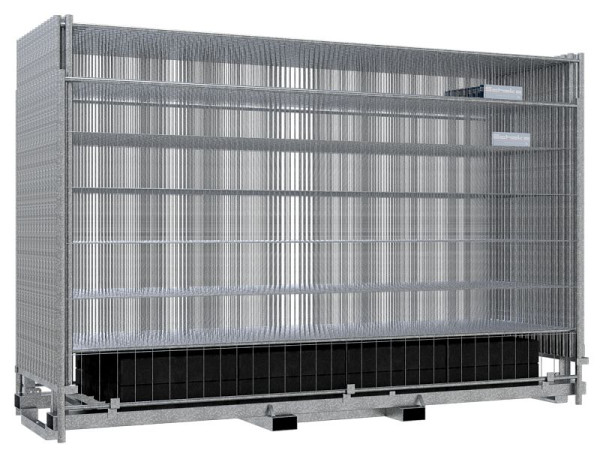 Schake Bauzaun SET1 bestehend aus: 30x Mobil-Bauzaun 2,00 x 3,50 m verzinkt,30x Recyclingfuß für Bauzaun,30x Verbindungsschellen, 3B211K-SET1