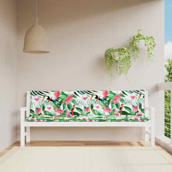vidaXL Gartenbank-Auflagen 2 Stück Mehrfarbig 200x50x7 cm Stoff, 361749