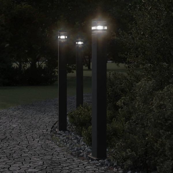 vidaXL Wegeleuchte mit Steckdose Schwarz 110 cm Aluminium, 4006409