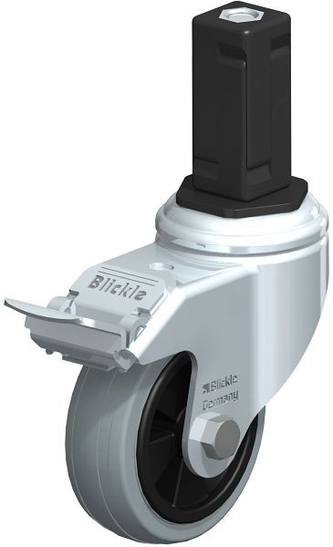 Blickle LKRA-VPA 80G-11-FI-EV14 Apparate-Lenkrolle mit Expander & Feststeller, Vollgummi, Grau, 848077