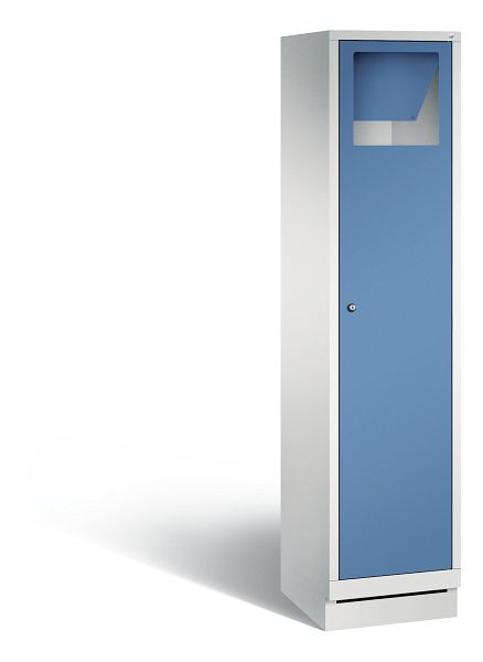 C+P Wäsche-Sammelschrank Evolo, 1 Abteil, H1800xB420xT500 mm, Grau/Fernblau, 48170-210 S10010