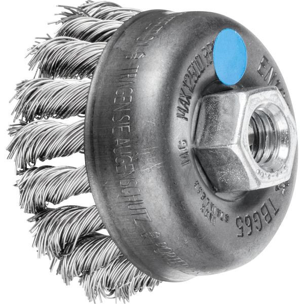 Pferd Topfbürste mit Gewinde, gezopft TBG 65/M14 INOX 0,50, VE: 5 Stück, 43305024