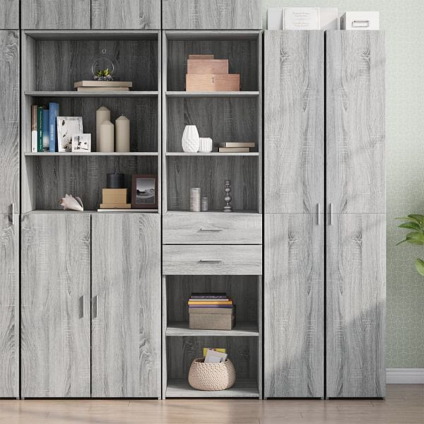 vidaXL Highboard Grau Sonoma 50x42,5x185 cm Holzwerkstoff, 3281460