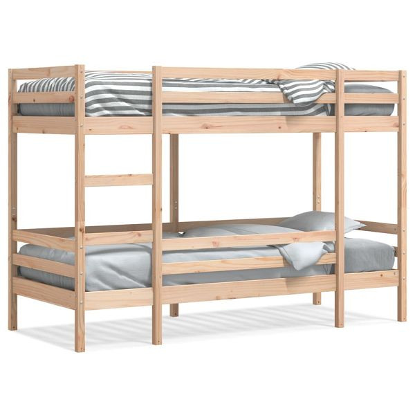 vidaXL Etagenbett 90x190 cm Massivholz Kiefer, Gesamtabmessungen: 195,5 x 97,5 x 142 cm (L x B x H), 3284221