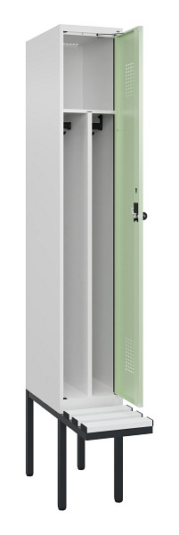 C+P Spind Evolo PLUS, 1 Abteile, 2120x300x815mm, 9016/6019, Haken 4, Drehriegel, Material Sitzfläche Kunststoff, 0490407-10F S10073