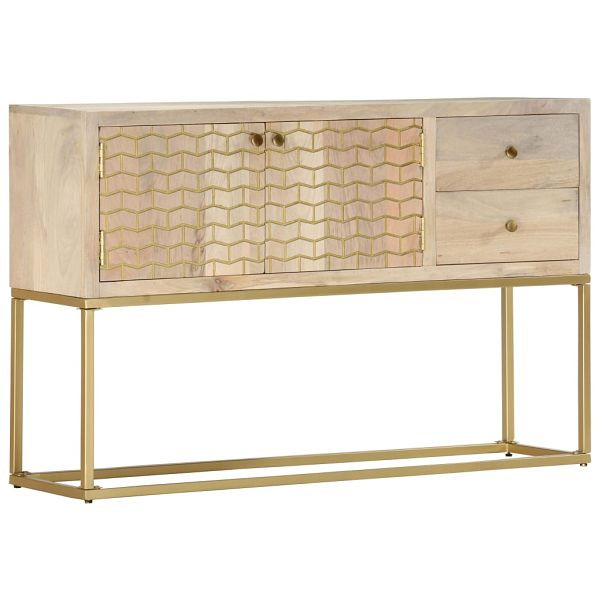 vidaXL Sideboard Golden 120x30x75 cm Massivholz Mango, 286500