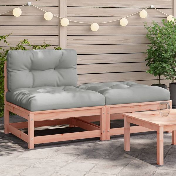 vidaXL Gartensofa ohne Armlehnen mit Kissen und Hocker, 838131