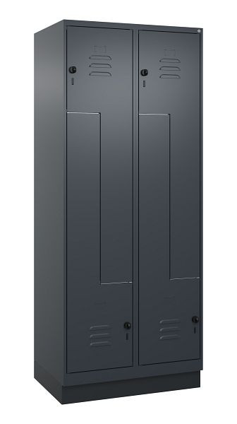 C+P Z-Spind Classic PLUS, C Z-Spind, Classic PLUS, Sockel, 4 Abteile, 1950x800x500mm, 7016/7016, Drehriegel, 080023-224 S10012